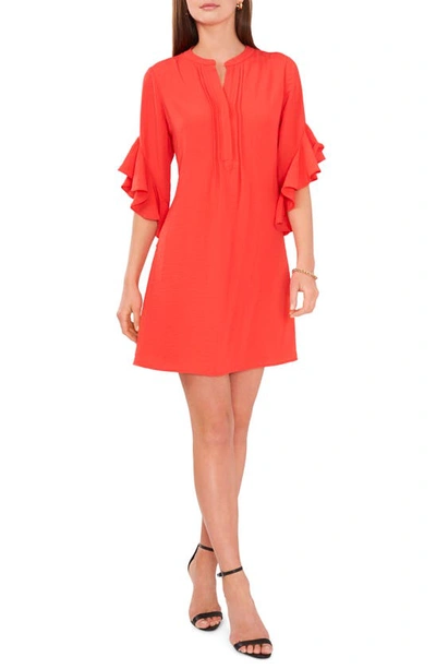 Vince Camuto Women's Ruffle-sleeve Dress In Radiant Red