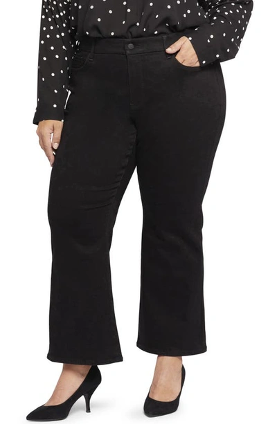 Nydj Waist Match Relaxed Flare Jeans In Black Rinse
