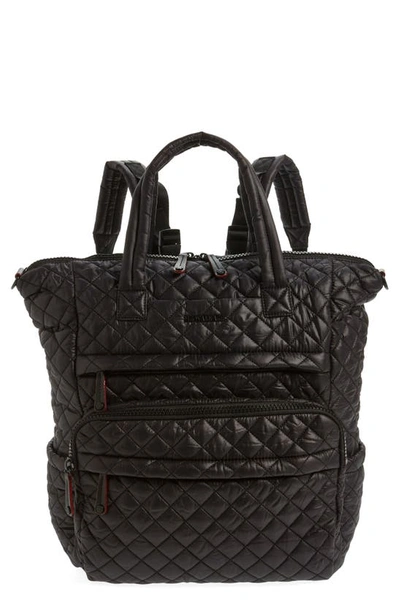 Mz Wallace Metro Quilted Utility Backpack In Black/black