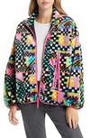 Ugg Marlene Fleece Jacket In Black Multi Checks
