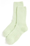 Stems Luxe Merino Wool & Cashmere Blend Crew Socks In Green