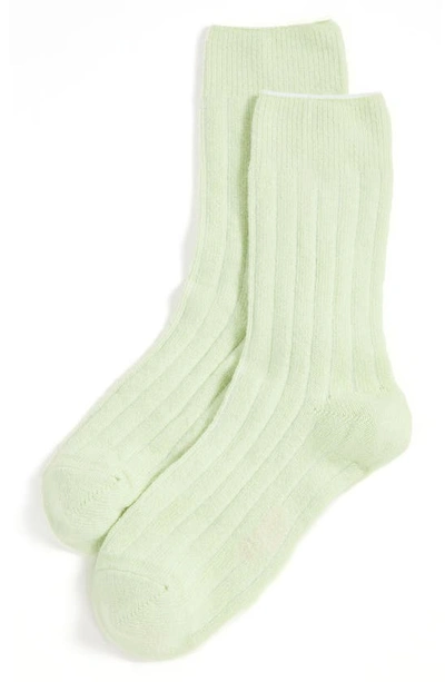 Stems Luxe Merino Wool & Cashmere Blend Crew Socks In Green