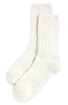 Stems Ribbed Lux Cashmere Socks In Ivory