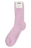 Stems Luxe Merino Wool & Cashmere Blend Crew Socks In Pink
