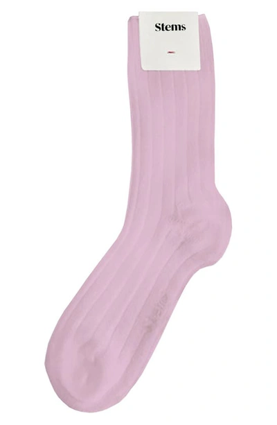 Stems Luxe Merino Wool & Cashmere Blend Crew Socks In Pink