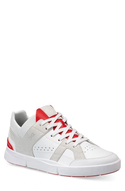On The Roger Clubhouse Tennis Sneaker In White/ Red