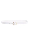 Nordstrom Daphne Covered Buckle Leather Trouser Belt In White