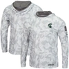Colosseum Arctic Camo Michigan State Spartans Oht Military Appreciation Long Sleeve Hoodie Top In Arctic Camo