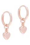 Ted Baker Sweetheart Tiny Heart Drop Earrings In Rose Gold Tone