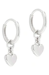 Ted Baker Sweetheart Tiny Heart Drop Earrings In Silver Tone