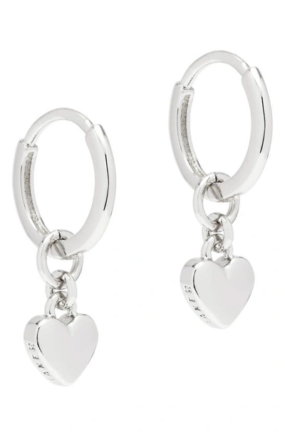 Ted Baker Sweetheart Tiny Heart Drop Earrings In Silver Tone
