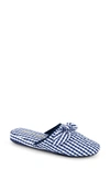 Patricia Green Zoe Gingham Quilted Slipper In Navy