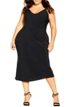 City Chic Sadie Midi Dress In Black