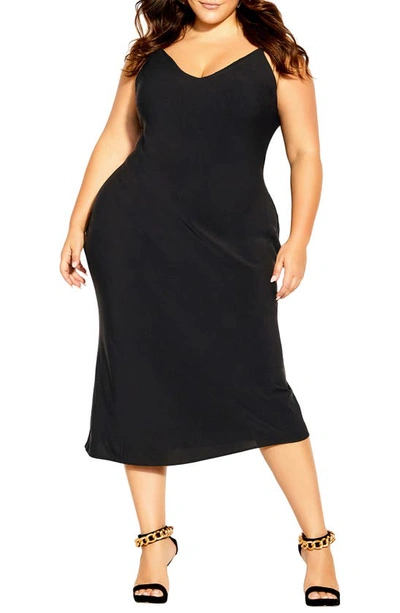 City Chic Sadie Midi Dress In Black