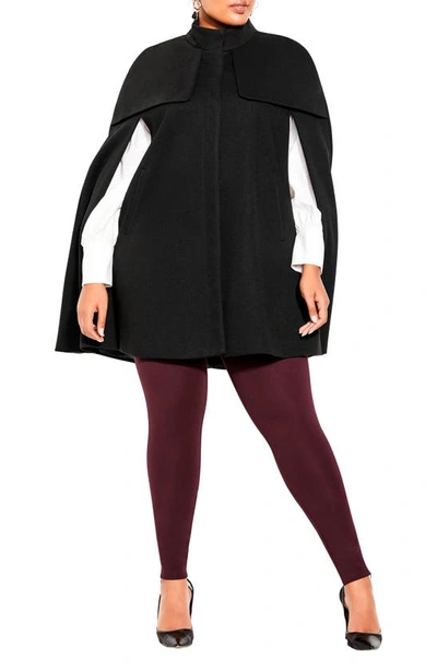 City Chic Anastasia Cape In Black