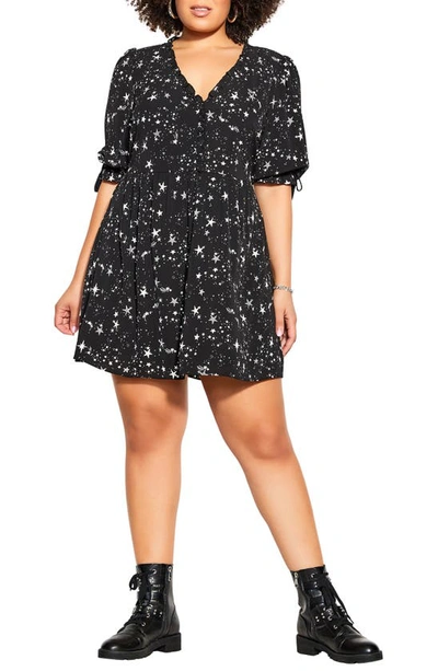 City Chic Aaliyah Shooting Star Minidress In Ivory Star Crossed