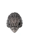 Kurt Geiger Signature Eagle Cocktail Ring In Antique Silver