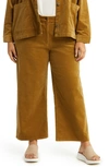 Eileen Fisher Wide Leg Crop Corduroy Pants In Butternut