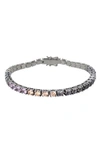 Kurt Geiger Rainbow Crystal Tennis Bracelet In Multi/silver
