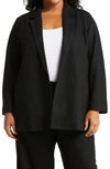 EILEEN FISHER OPEN FRONT LONG WOOL BLAZER