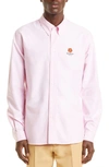 Kenzo Floral Crest Button-down Shirt In Rose