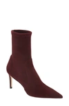 Stuart Weitzman Stuart 75 Sock Bootie In Cabernet