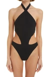 Alaïa Black Trikini One-piece Swimsuit In Noir Alaia