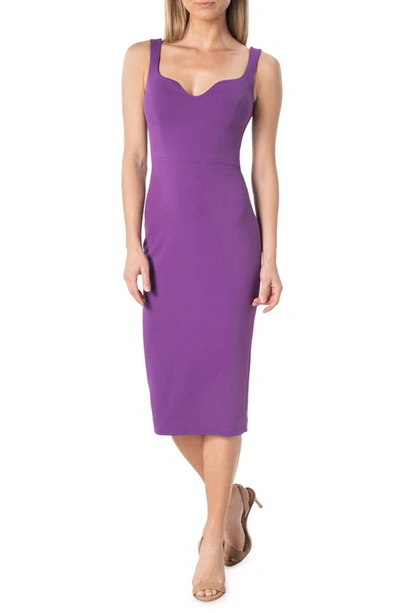 Dress The Population Sloane Sleeveless Sheath Dress In Violet