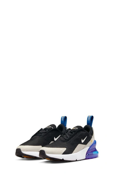 Nike Air Max 270 Big Kids' Shoes In Black,game Royal,light Bone