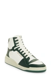Saint Laurent Sl24 Leather High-top Trainers In Coffee Whitie Basil