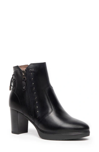 Nerogiardini Corset Leather Dual-zip Platform Booties In Black
