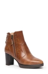 Nerogiardini Corset Leather Dual-zip Platform Booties In Cognac
