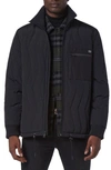 Andrew Marc Floyd Nylon Zig Zag Quilted Full Zip Bomber Jacket In Black