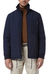 Andrew Marc Floyd Nylon Zig Zag Quilted Full Zip Bomber Jacket In Ink