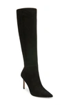 Veronica Beard Lisa Suede Stiletto Wide-calf Knee Boots In Black Suede