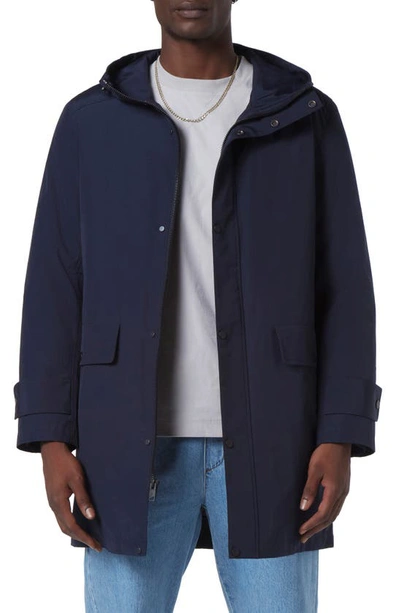 Andrew Marc Tucker Water Resistant Hooded Parka In Navy