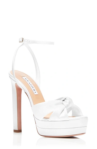 Aquazzura Cupid Platform Sandal In White