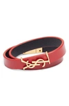 Saint Laurent Ysl Double Wrap Bracelet In Red/ Gold