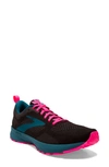 Brooks Revel 5 Hybrid Running Shoe In Black/ Blue/ Pink