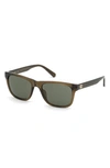 Guess 55mm Square Sunglasses In Shiny Light Brown / Green