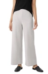 Eileen Fisher High Waist Wool Wide Leg Pants In Chalk