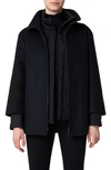 Akris Punto Felted Wool Car Coat In 009 Black