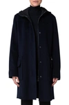 Akris Punto Wool Duffle Coat In 197 Navy-black