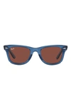 Ray Ban 52mm Square Sunglasses In Rose Gold Black
