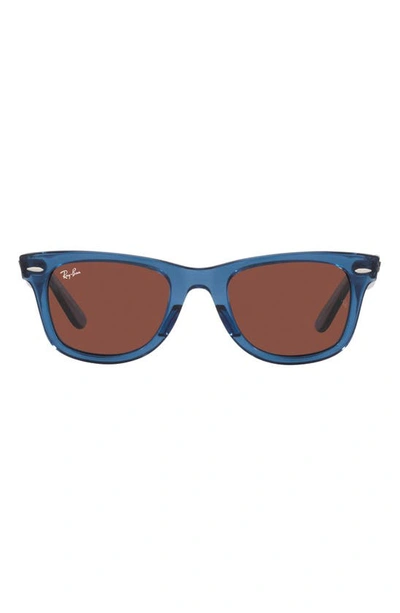 Ray Ban 52mm Square Sunglasses In Rose Gold Black
