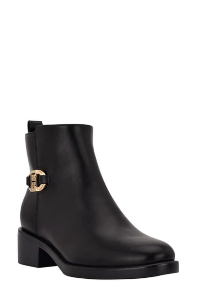 Tommy Hilfiger Imiera Faux Leather Ankle Boot In Black