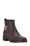 Tommy Hilfiger Imiera Faux Leather Ankle Boot In Dark Brown