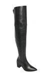 Charles David Elda Pointed Toe Over The Knee Boot In Black Leather