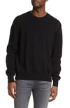 Frame Oversize Merino Wool Sweater In Noir