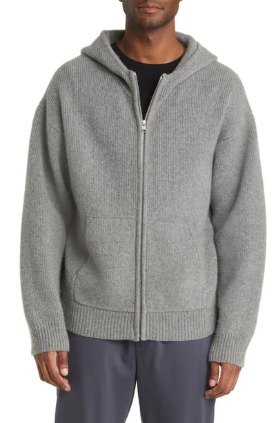 Frame Heavyweight Cashmere Full Zip Hoodie Warm Grey In Warm Grey